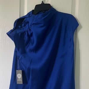 Vince Camuto Royal Blue One Shoulder Blouse